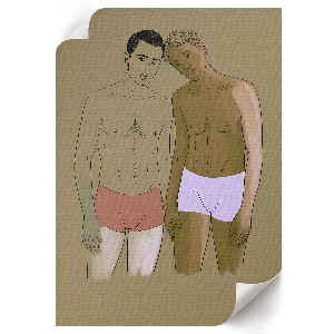 Poster showing a male couple