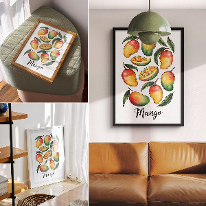 Wall print with an exotic mango motif