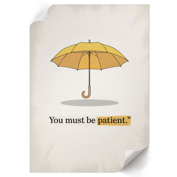 Wall art with a yellow umbrella motif