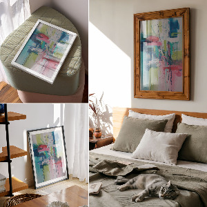 Wall print with a colorful abstract design