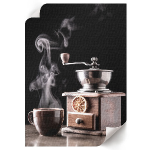 Poster featuring a coffee cup and grinder