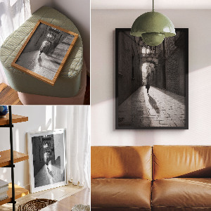 Wall art Black and white street