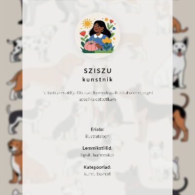 Art print Dog illustration