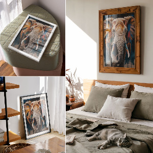 Poster Elephant in colors