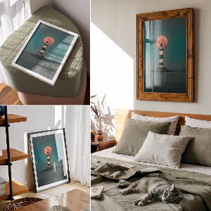 Decorative poster The Lighthouse and the Moon