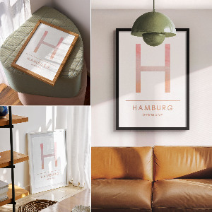 Wall print H is for Hamburg