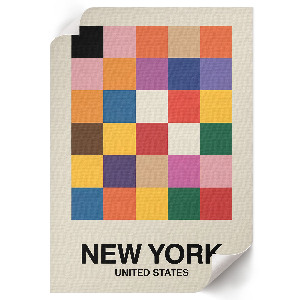 Decorative poster featuring colorful squares