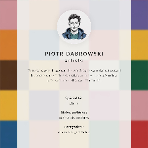 Decorative poster featuring colorful squares