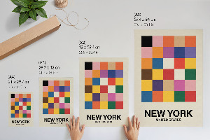 Decorative poster featuring colorful squares