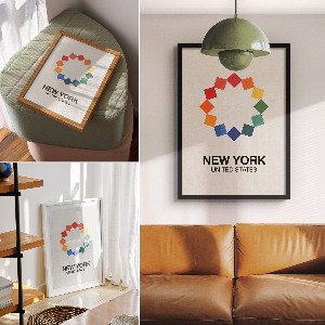 Wall print featuring an illustration of New York