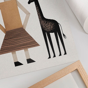 Art print Girl with a giraffe