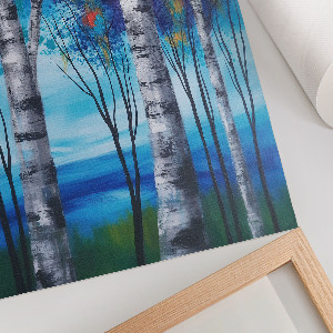 Wall art Colorful birches