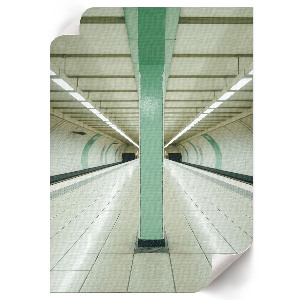 Art print depicting a metro tunnel