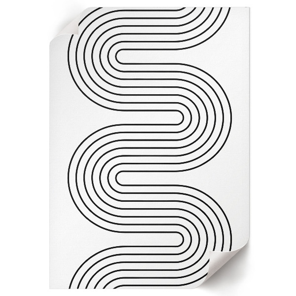 Decorative poster featuring curved lines