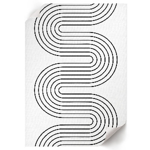 Decorative poster featuring curved lines