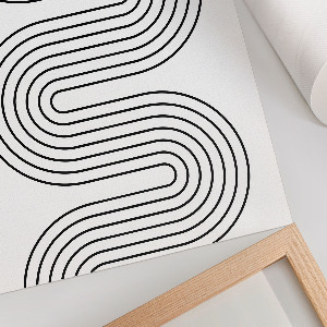 Decorative poster featuring curved lines