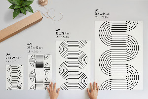 Decorative poster featuring curved lines