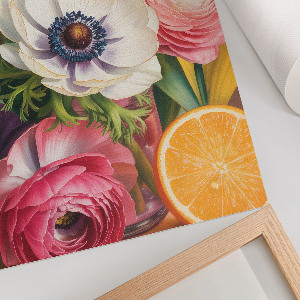 Art print with colorful flowers