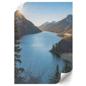 Wall print with a mountain landscape