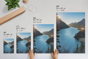 Wall print with a mountain landscape