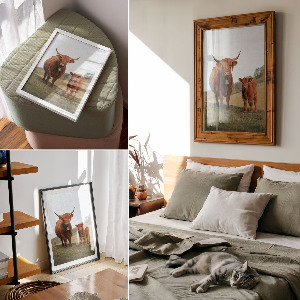 Art print Bull and calf