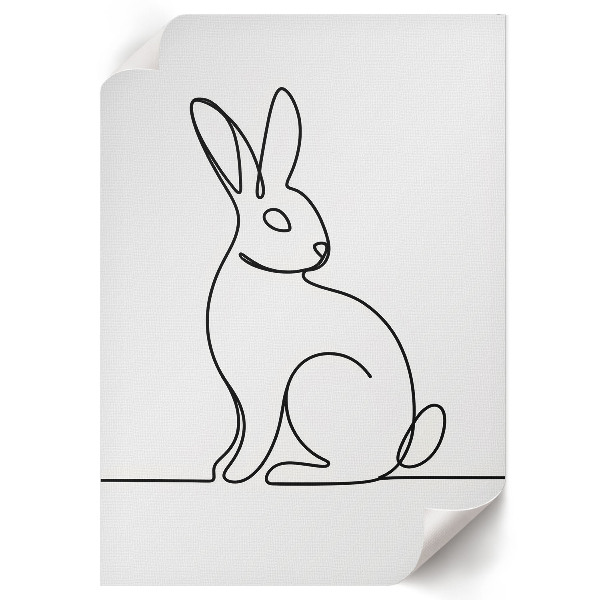 Decorative poster featuring a rabbit outline