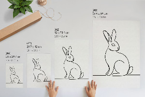 Decorative poster featuring a rabbit outline