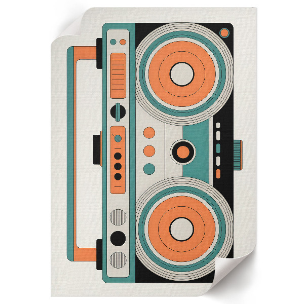 Retro boombox poster