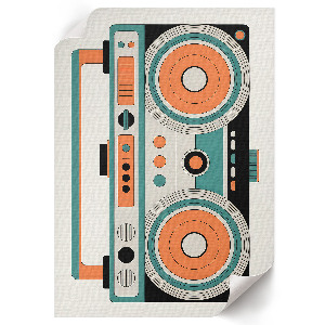 Retro boombox poster