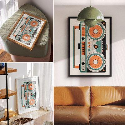 Poster Retro boombox