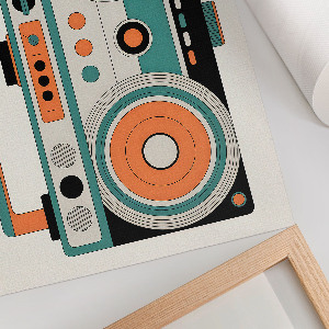 Retro boombox poster