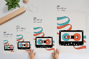 Retro cassette wall art