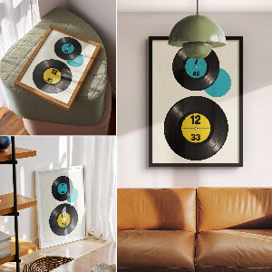 Wall print in vinyl art style
