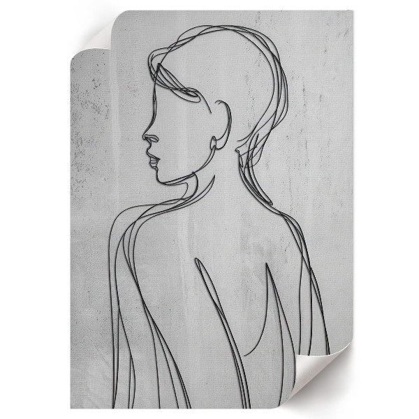 Decorative poster with a minimalist profile design