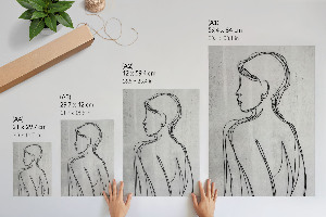 Decorative poster with a minimalist profile design