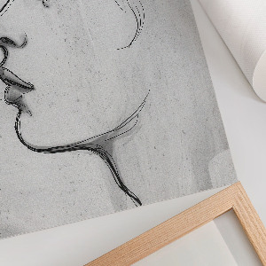 Poster showing a face profile