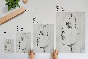 Poster showing a face profile