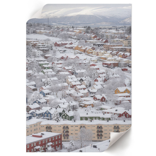 Art print depicting a winter landscape