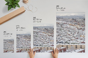 Art print depicting a winter landscape