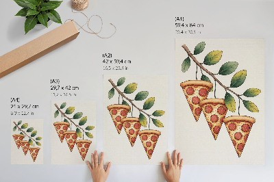 Poster Pizza on a branch