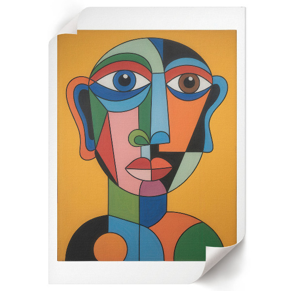 Decorative poster with a surrealist portrait