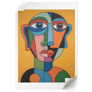 Decorative poster with a surrealist portrait