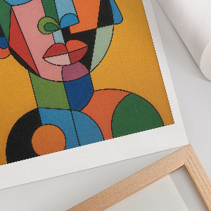 Decorative poster with a surrealist portrait