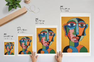 Decorative poster with a surrealist portrait