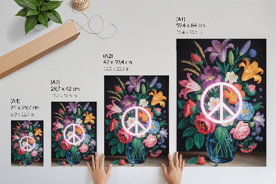 Poster Peace and flowers
