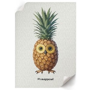 Wall art featuring a pineapple owl design