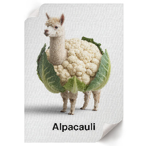 Alpaca cauliflower wall print