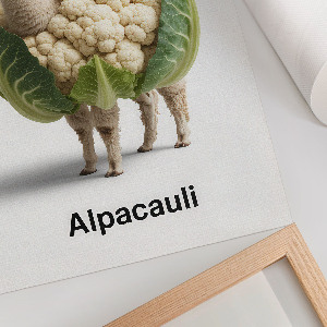 Alpaca cauliflower wall print