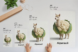 Alpaca cauliflower wall print