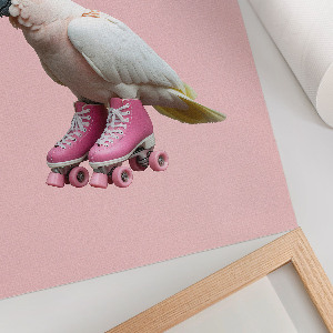 Decorative poster A parrot on roller skates